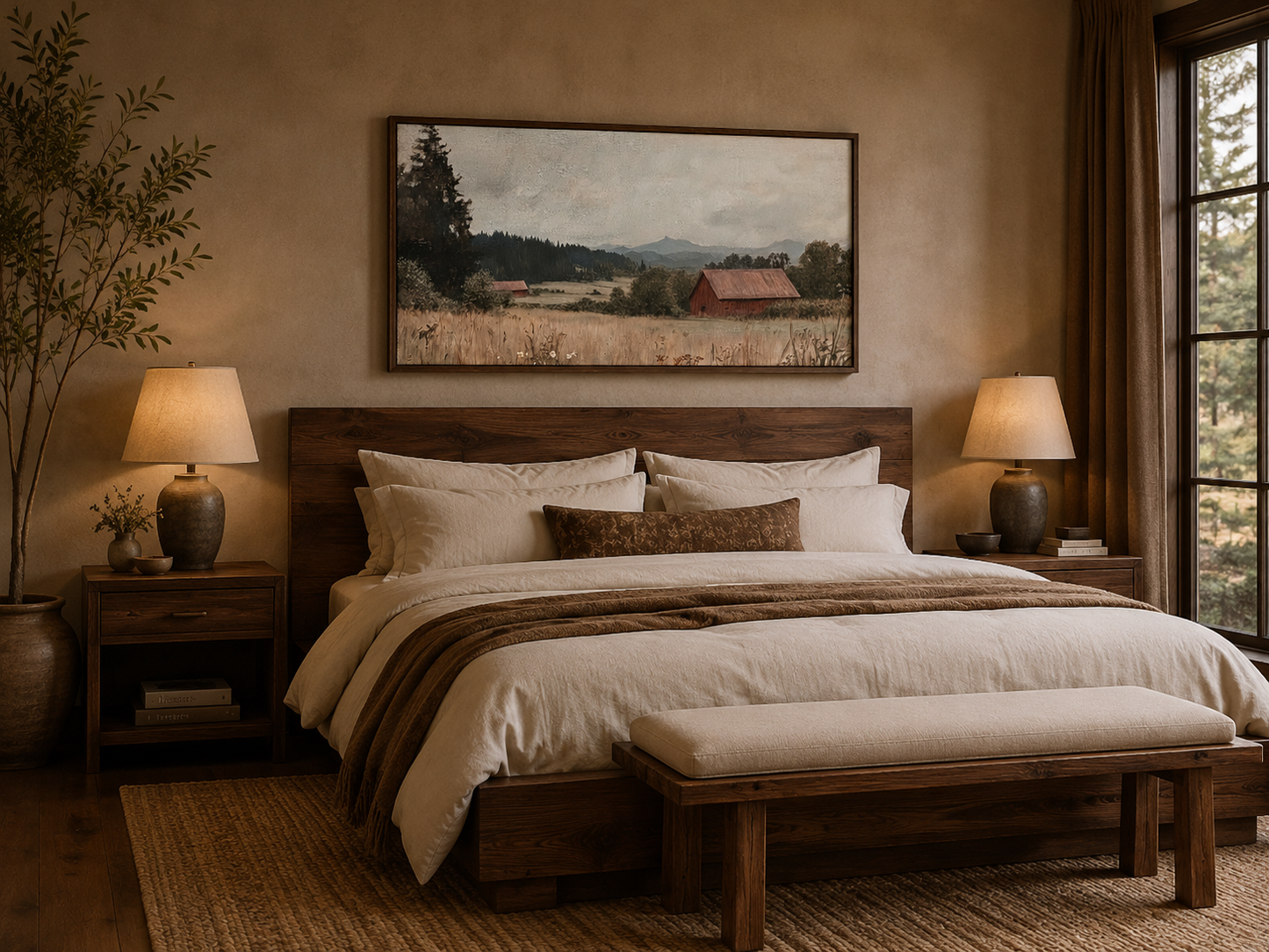 Antique Red Barn Art - Rustic Farmhouse Canvas Print | Framed Vintage Wall Decor
