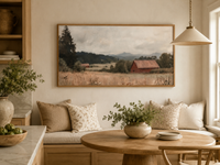 Antique Red Barn Art - Rustic Farmhouse Canvas Print | Framed Vintage Wall Decor