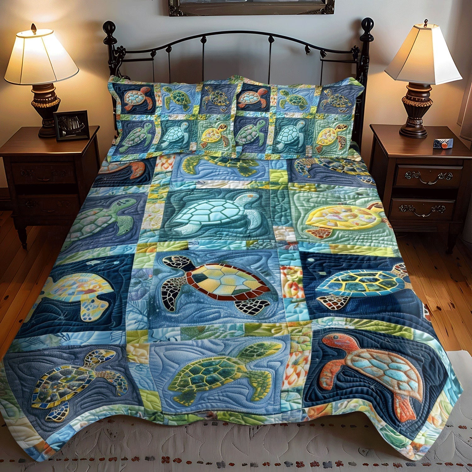 Aqua Adventure 3-Piece Quilted Bedding Set - Single (59" x 70")