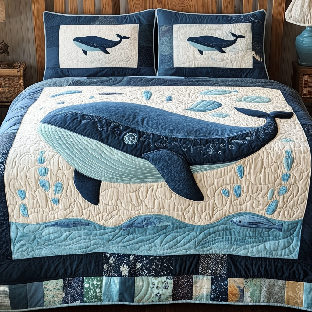 Aqua Bliss 3-Piece Quilted Bedding Set - Single (59" x 70")