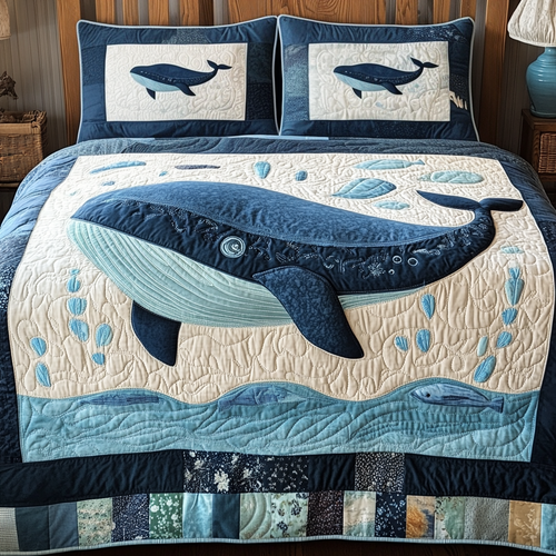 Aqua Bliss 3-Piece Quilted Bedding Set - Single (59" x 70")