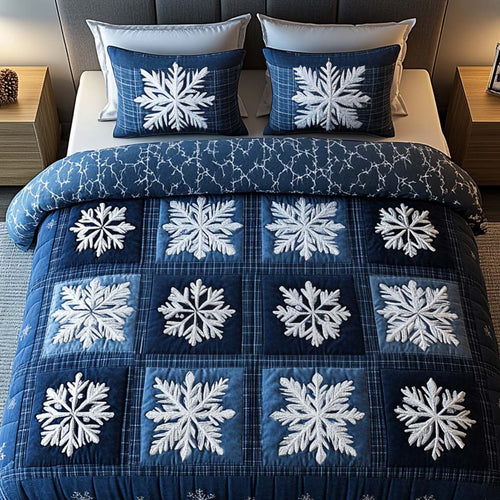 Arctic Patchwork 3-Piece Quilted Bedding Set - Single (59" x 70")