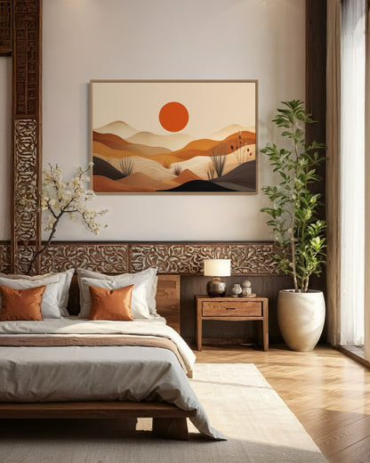 Arizona Desert Boho Landscape Southwestern Canvas Wall Art