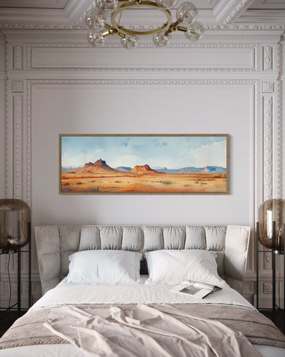Arizona Desert Landscape Minimalist Horizontal Framed Canvas Wall Art