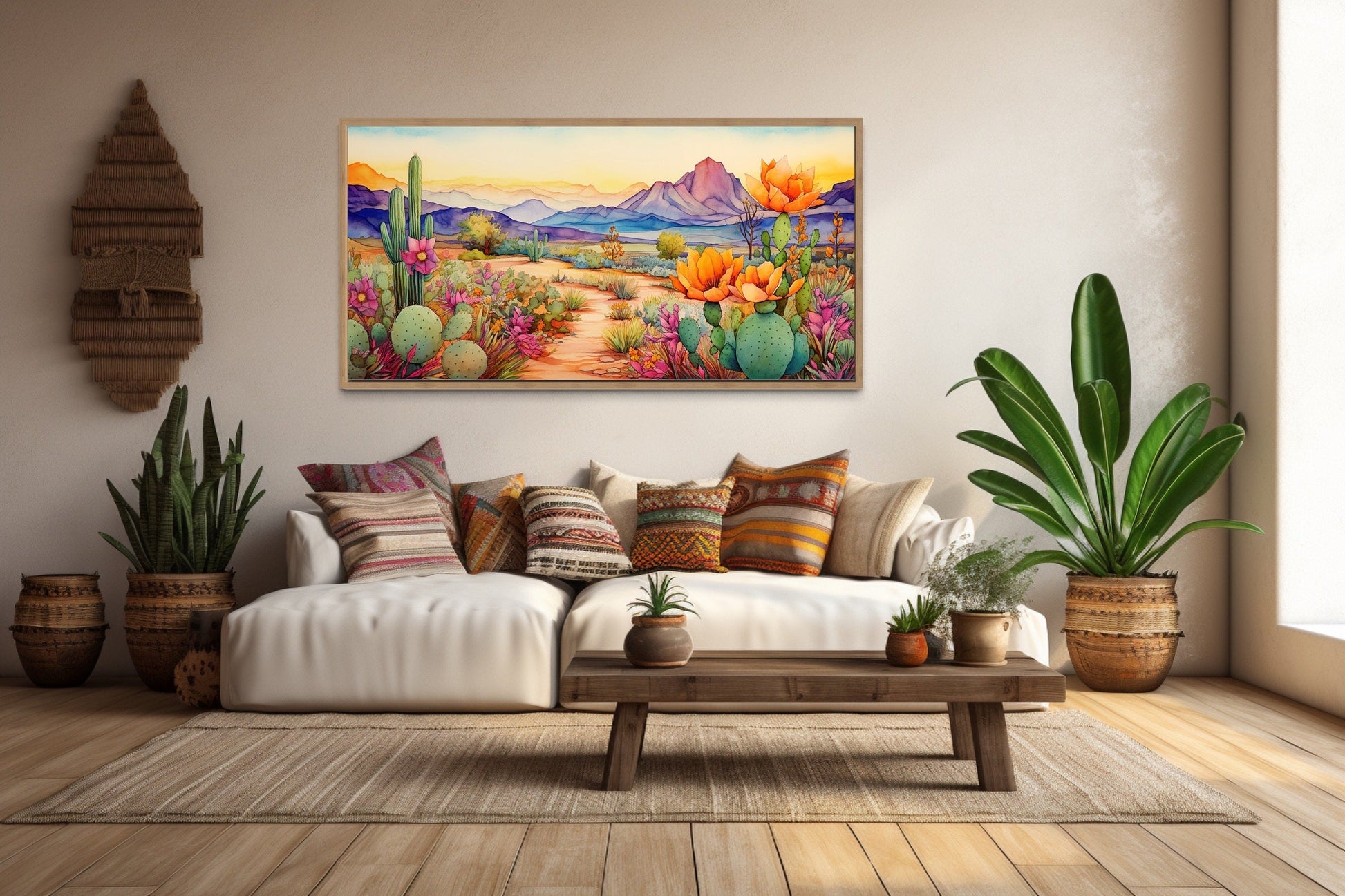 Arizona Desert Wall Art - Colorful Southwestern Canvas Print | Framed Desert Painting