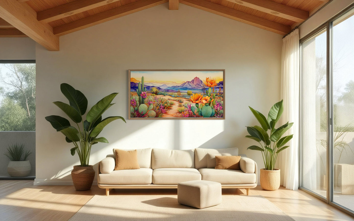 Arizona Desert Wall Art - Colorful Southwestern Canvas Print | Framed Desert Painting