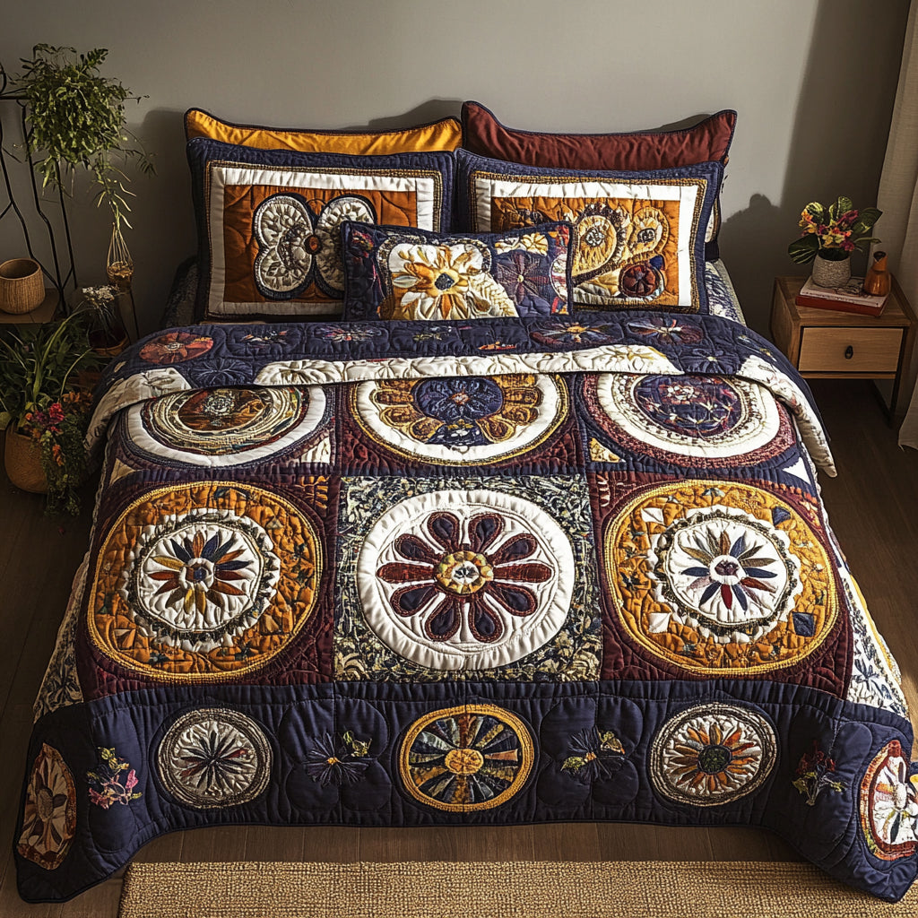 Single (59'' x 70'') / Blossom 3-Piece Quilted Bedding Set