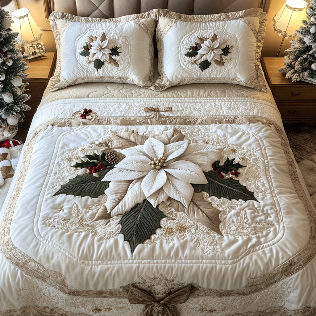 Aurora Bloom Quilted Bedding Set - Single (59" x 70")