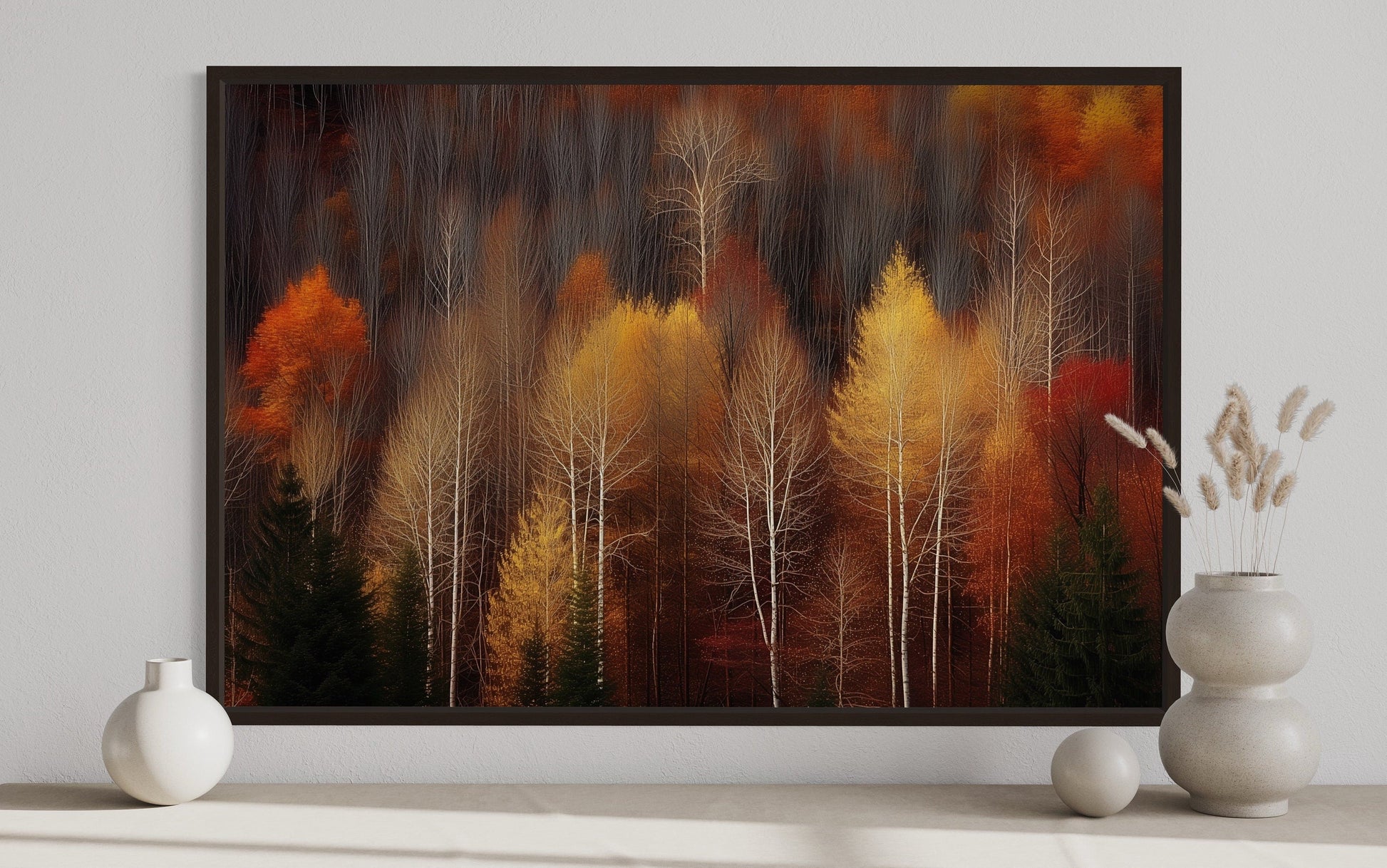 Autumn Forest Framed Canvas Wall Art