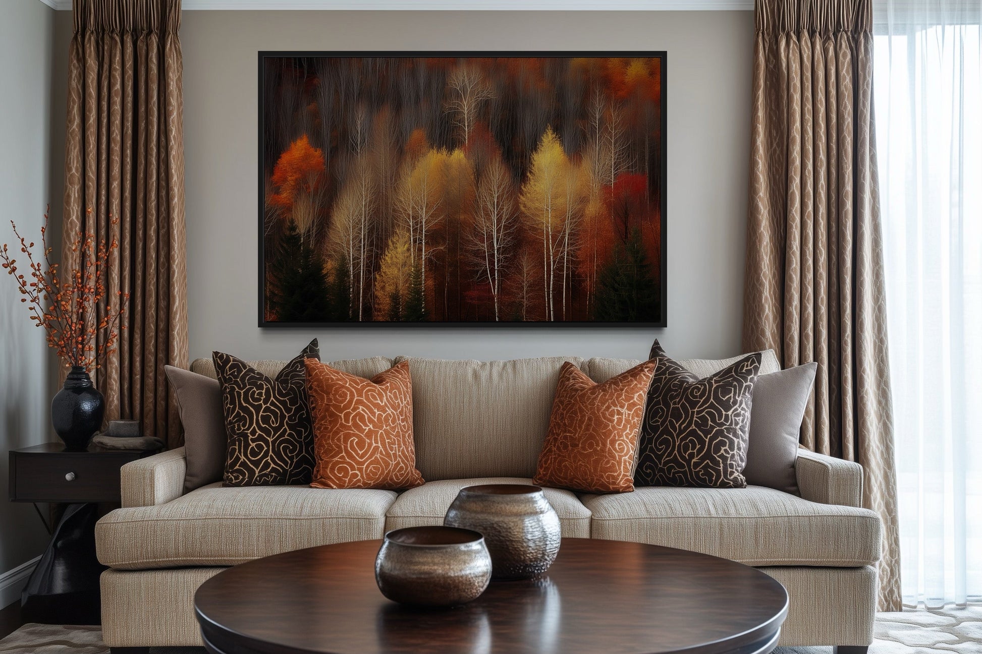 Autumn Forest Framed Canvas Wall Art