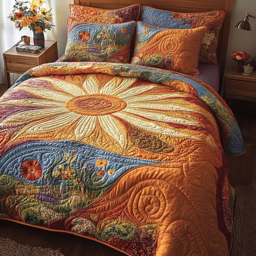 Autumn Halo 3-Piece Quilted Bedding Set - Single (59" x 70")