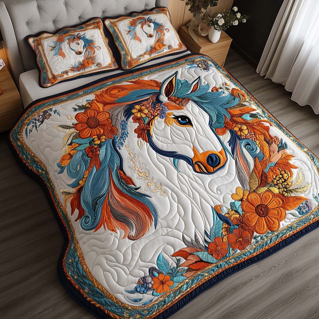 Autumn Majesty 3-Piece Quilted Bedding Set - Single (59" x 70")