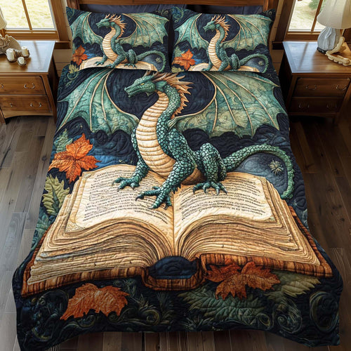 Azure Flame 3-Piece Quilted Bedding Set - Single (59" x 70")