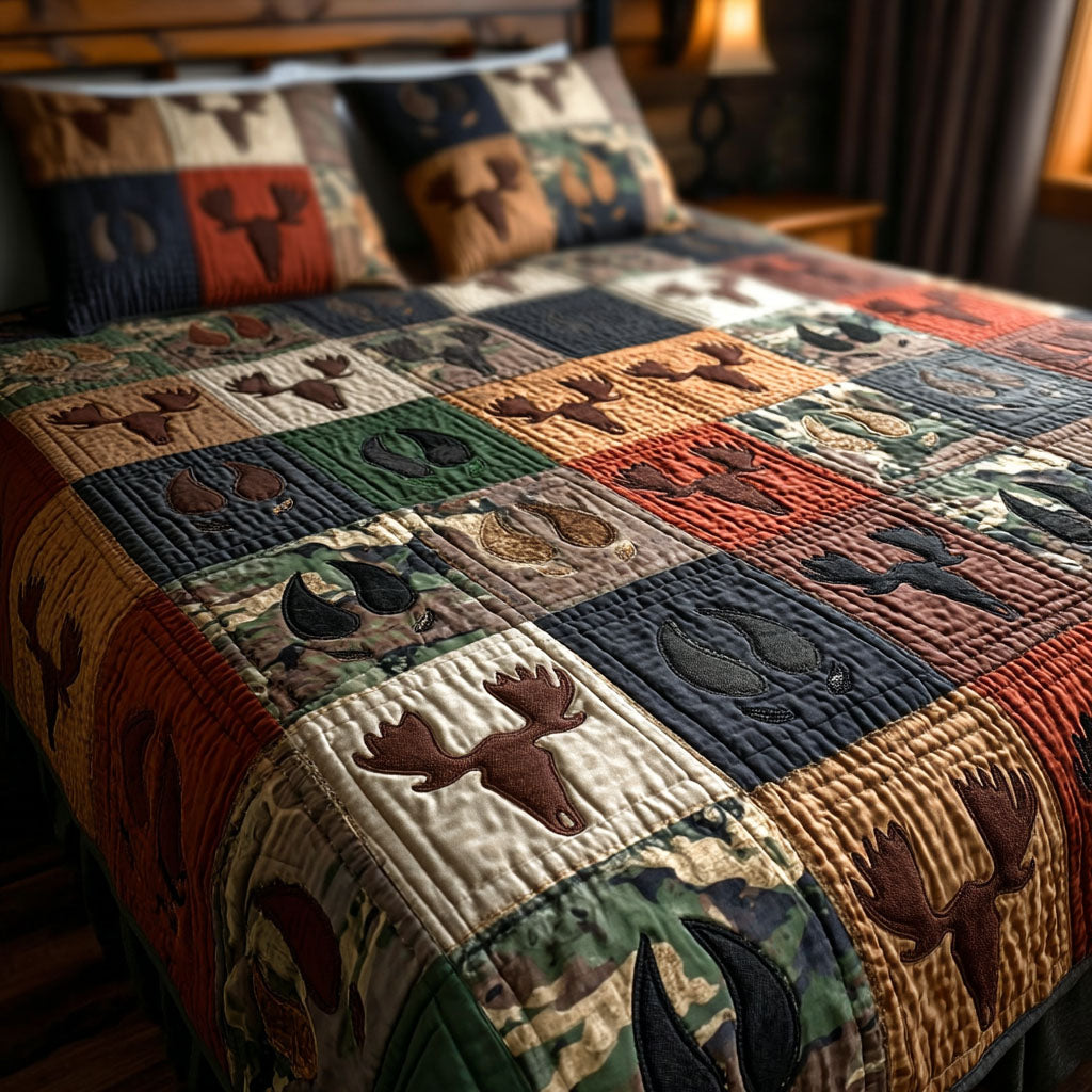 Backwoods Track 3-Piece Quilted Bedding Set - Single (59" x 70")