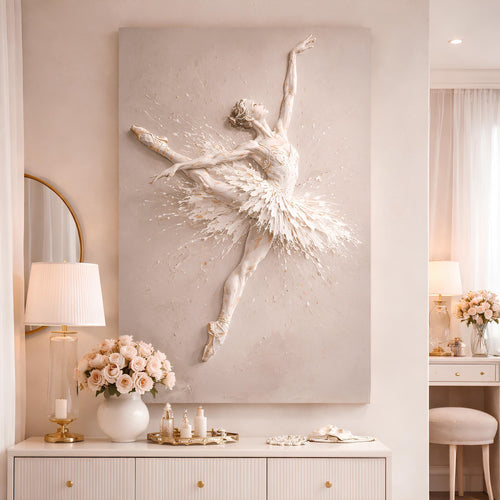 White Ballet Dancer — Single Figure Wall Art II