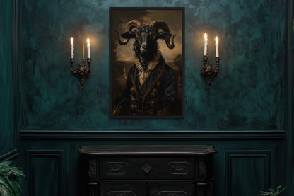 Baphomet Black Goat Gothic Canvas Wall Art