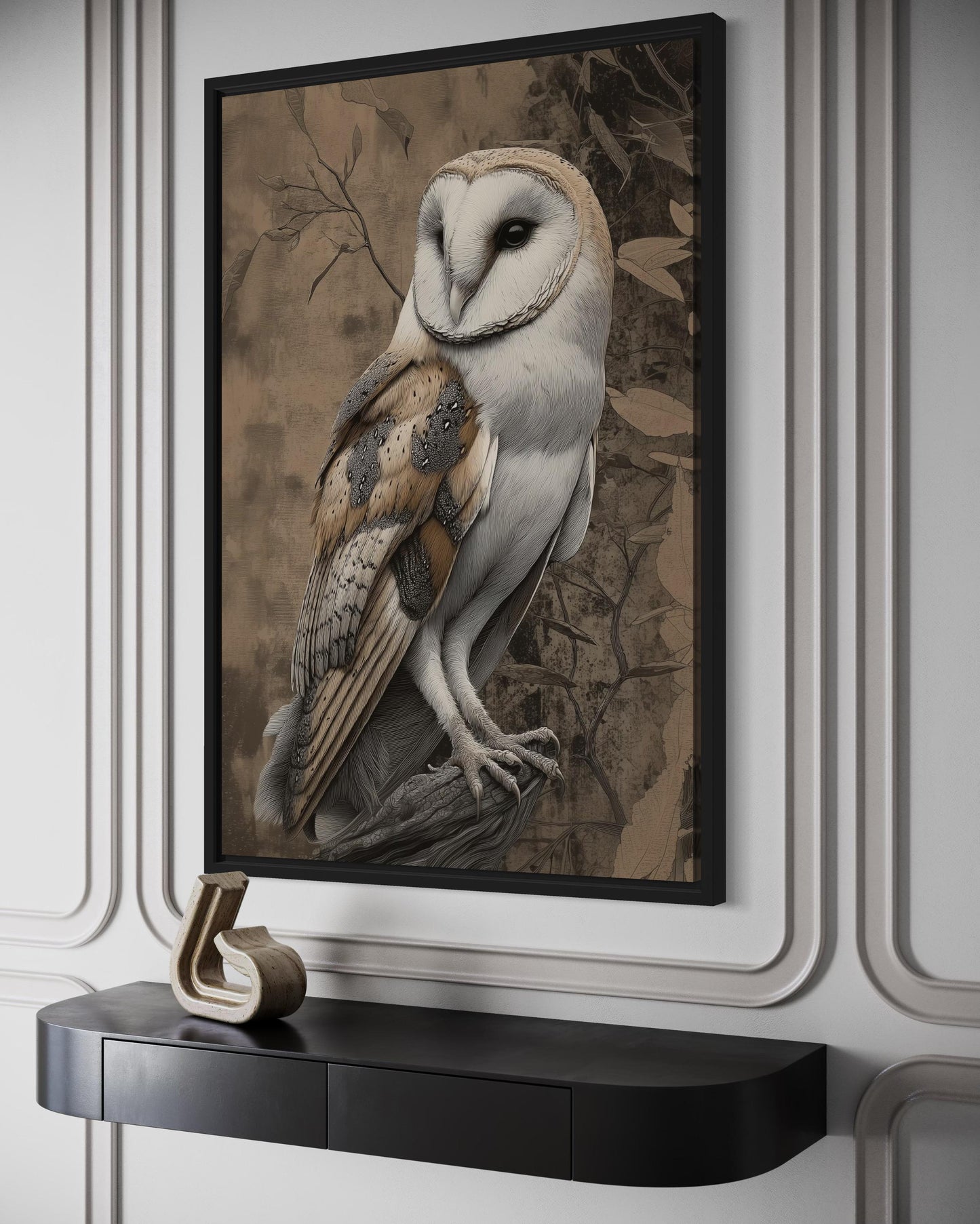 Barn Owl Framed Canvas Wall Art
