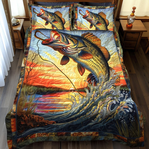 Bass Bounty 3-Piece Quilted Bedding Set - Single (59" x 70")