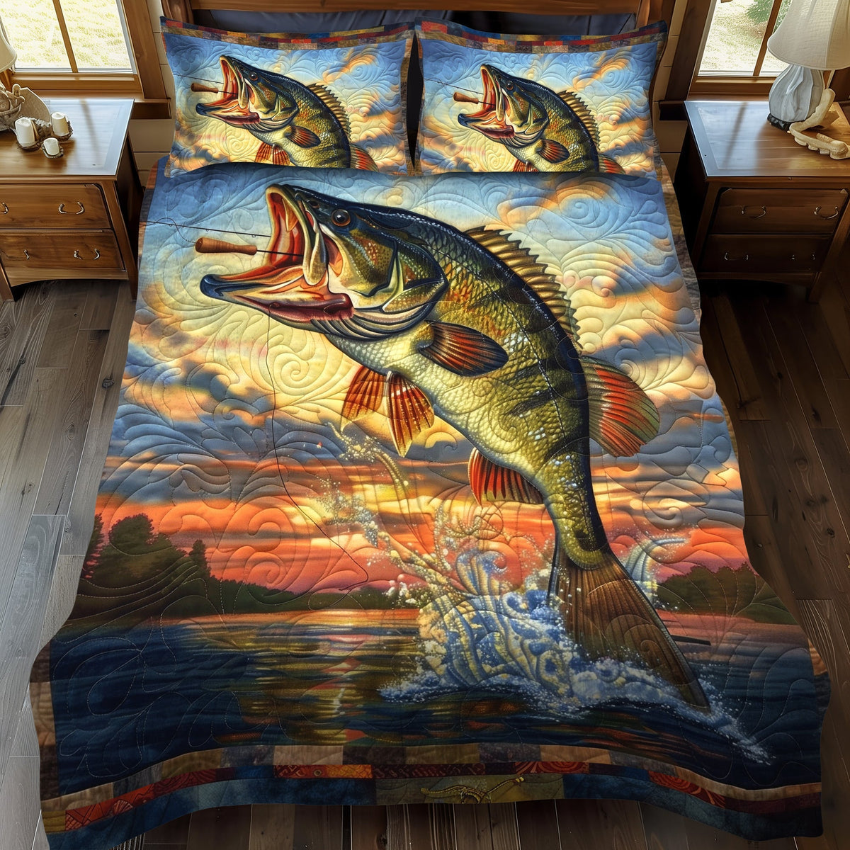 Bass Breakout 3-Piece Quilted Bedding Set - Single (59" x 70")