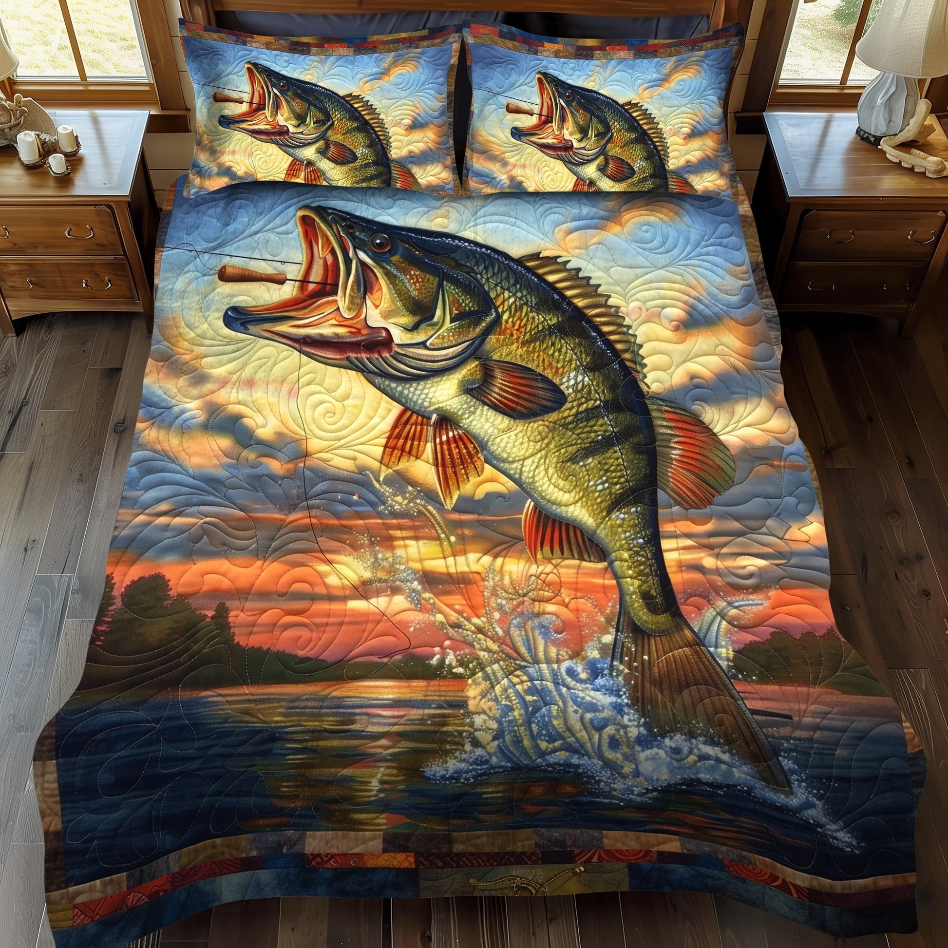 Bass Breakout 3-Piece Quilted Bedding Set - Single (59" x 70")