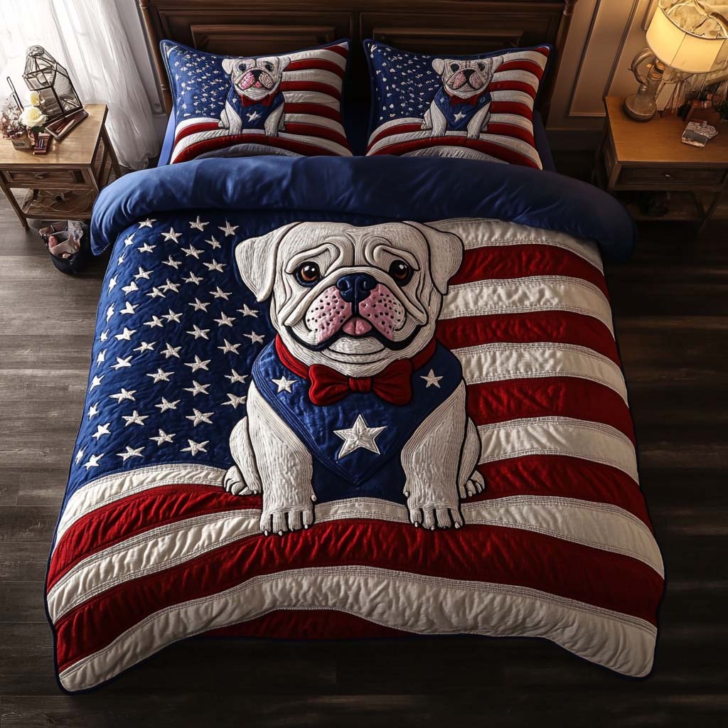 Battlefield Bulldog 3-Piece Quited Bedding Set - Single (59" x 70")