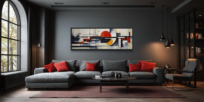 Bauhaus Wall Art - Abstract Geometric Canvas Print | Mid Century Modern Decor