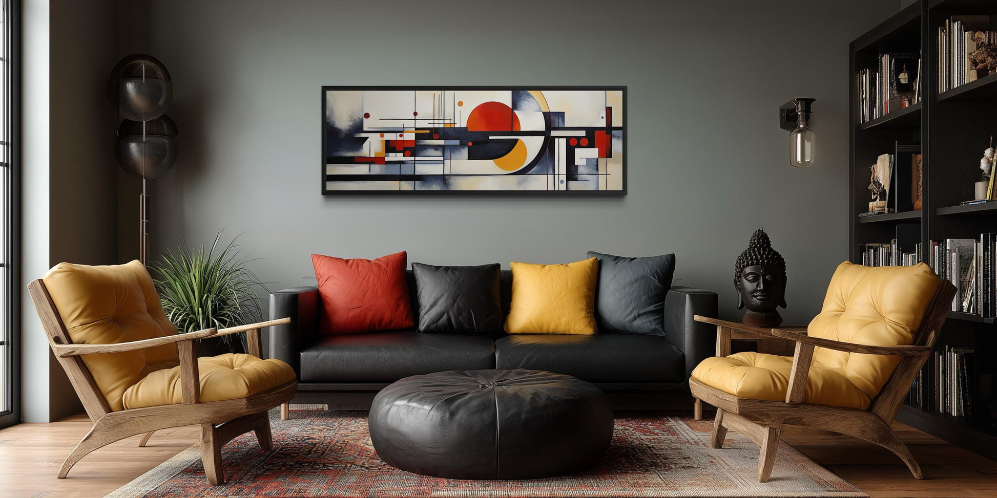 Bauhaus Wall Art - Abstract Geometric Canvas Print | Mid Century Modern Decor