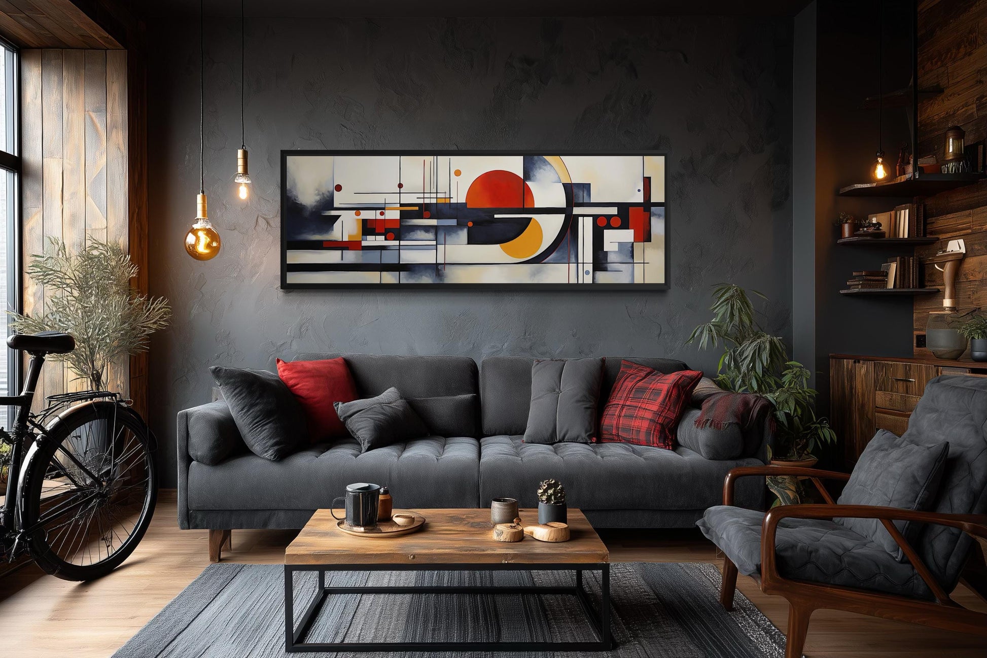 Bauhaus Wall Art - Abstract Geometric Canvas Print | Mid Century Modern Decor
