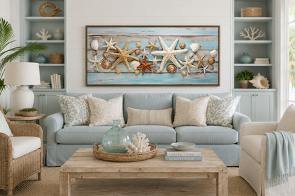 Starfish and Seashells Wall Art – Coastal Wall Decor | Beach House Art