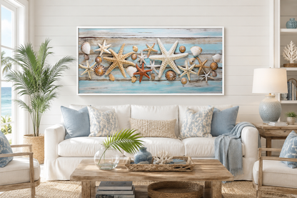 Starfish and Seashells Wall Art – Coastal Wall Decor | Beach House Art