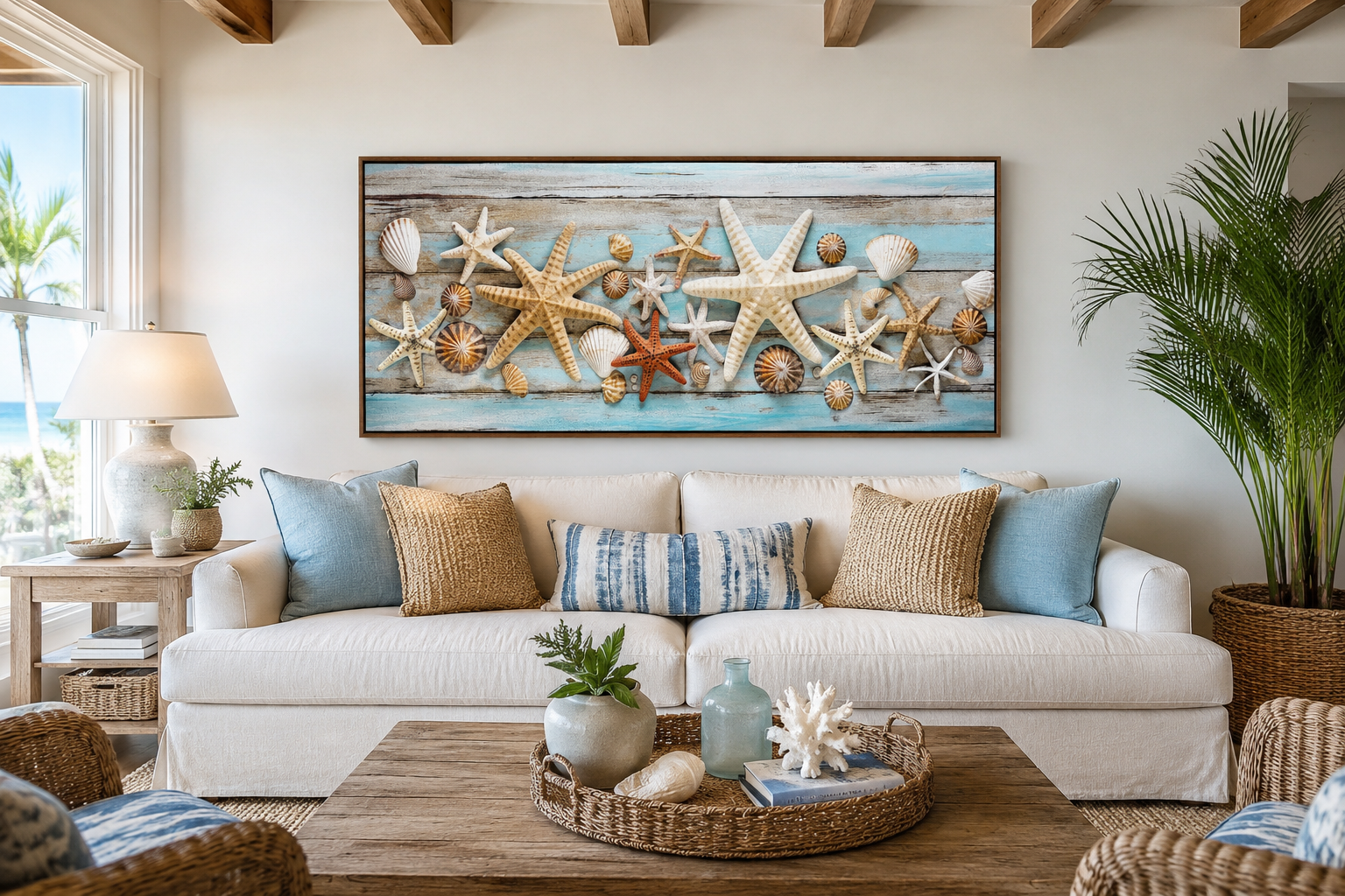 Starfish and Seashells Wall Art – Coastal Wall Decor | Beach House Art