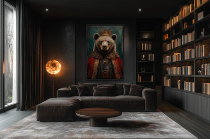 Bear With Crown And Robe Victorian Portrait Wall Art