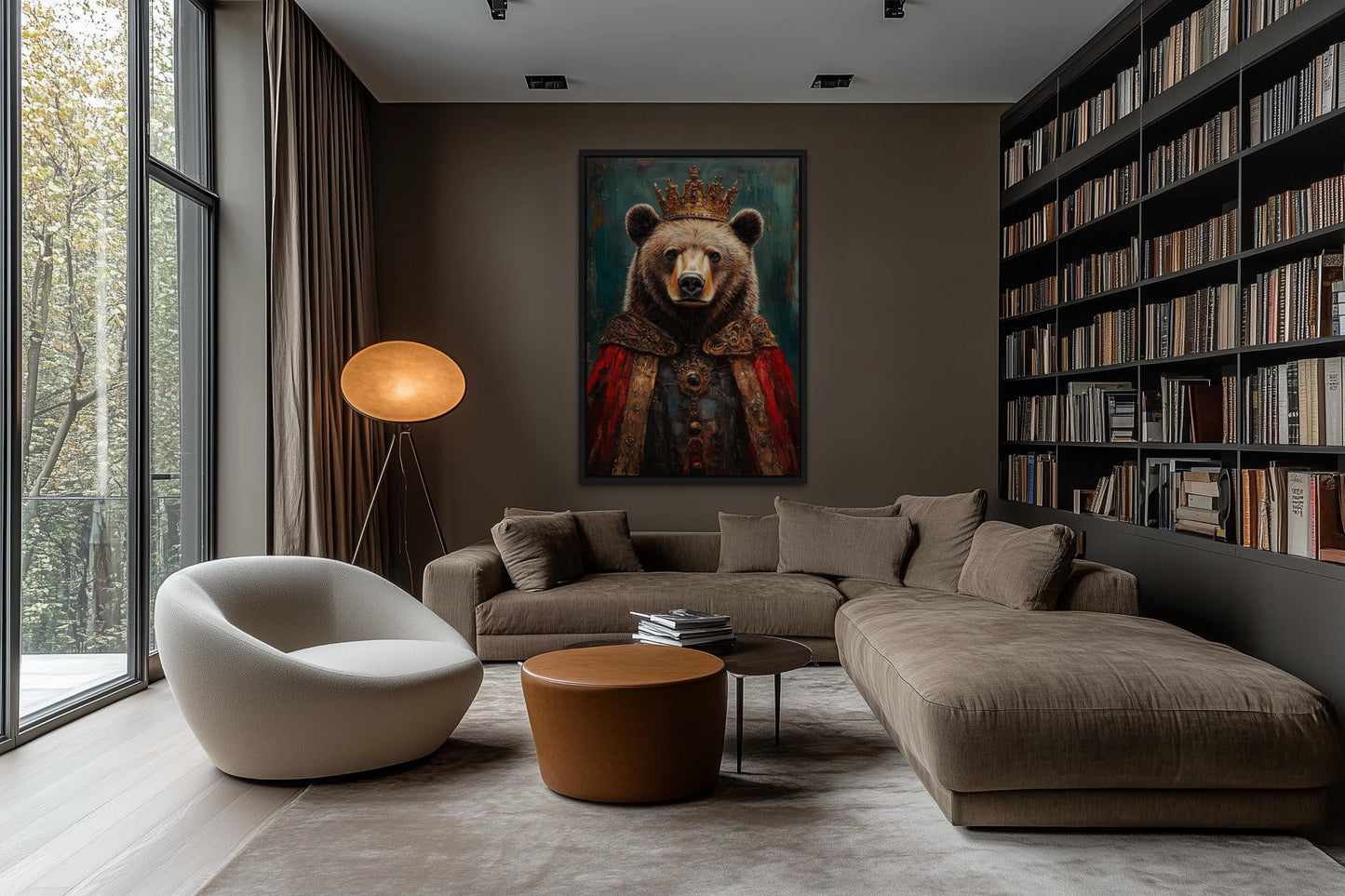 Bear With Crown And Robe Victorian Portrait Wall Art