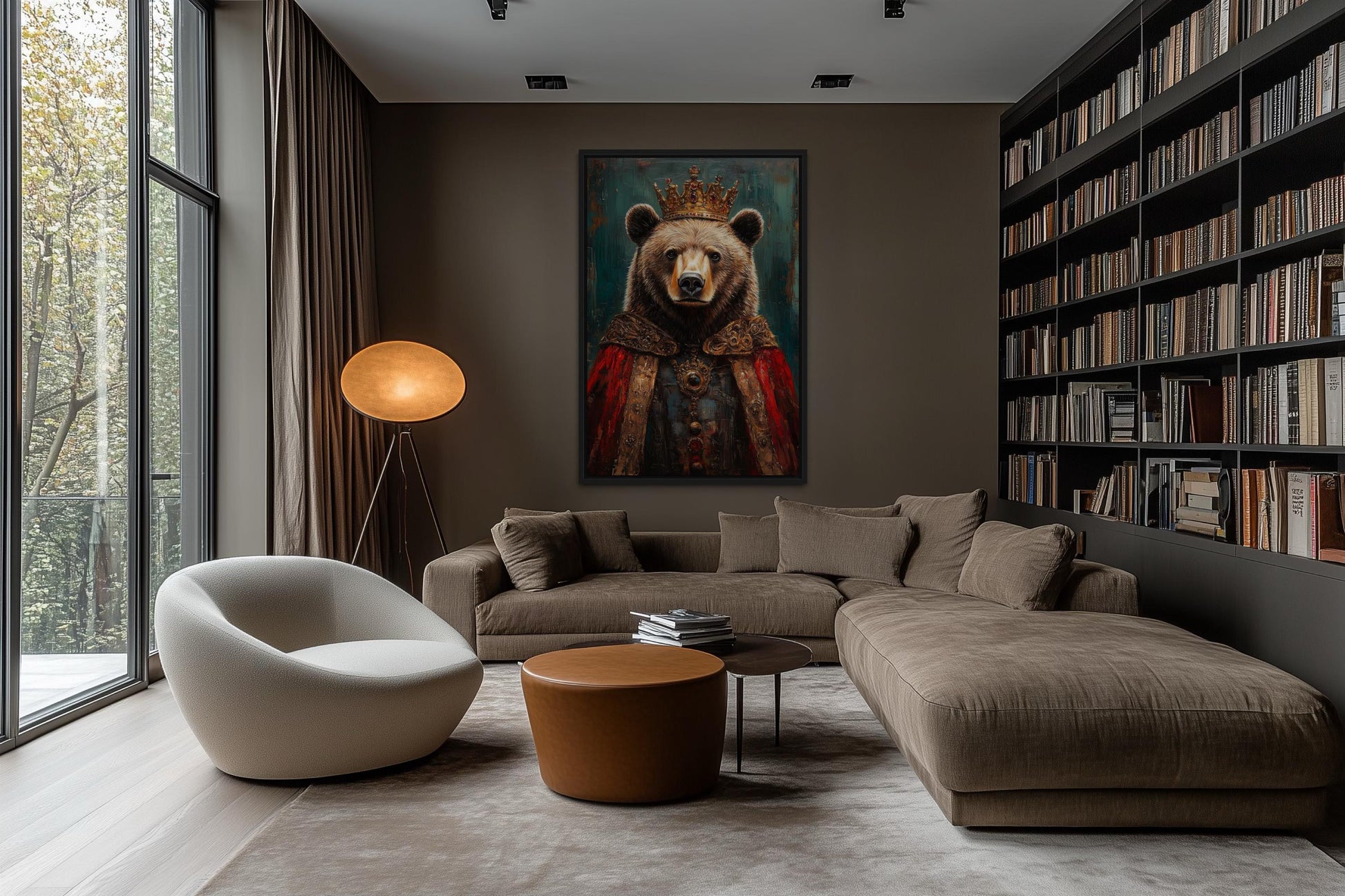 Bear With Crown And Robe Victorian Portrait Wall Art