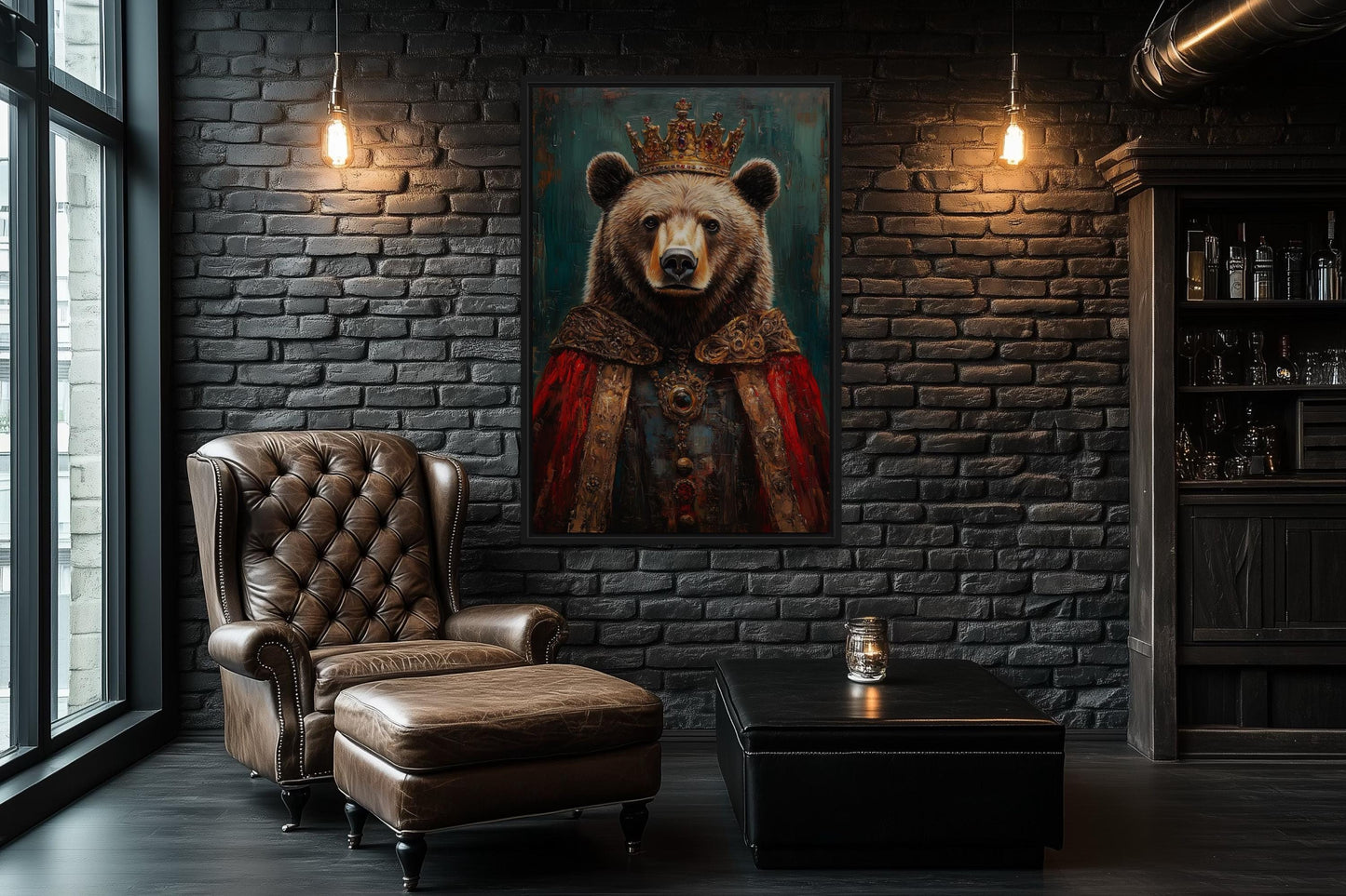 Bear With Crown And Robe Victorian Portrait Wall Art