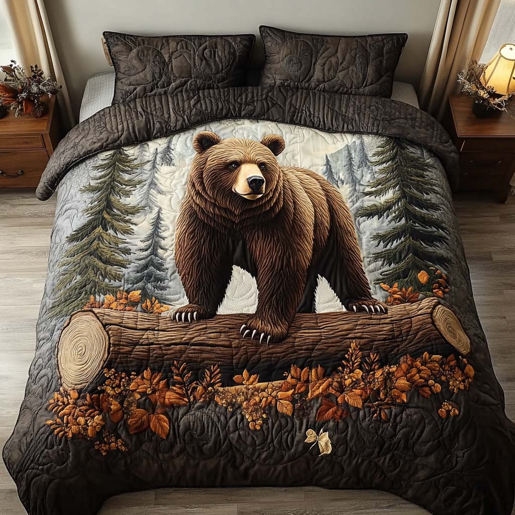 Bear Tales 3-Piece Quilted Bedding Set - Single (59" x 70")