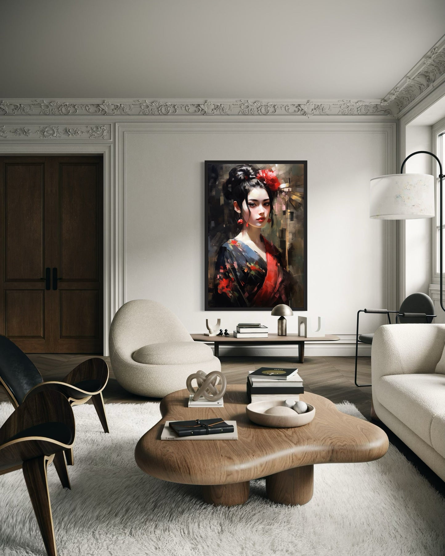 Beautiful Geisha Framed Canvas Wall Art