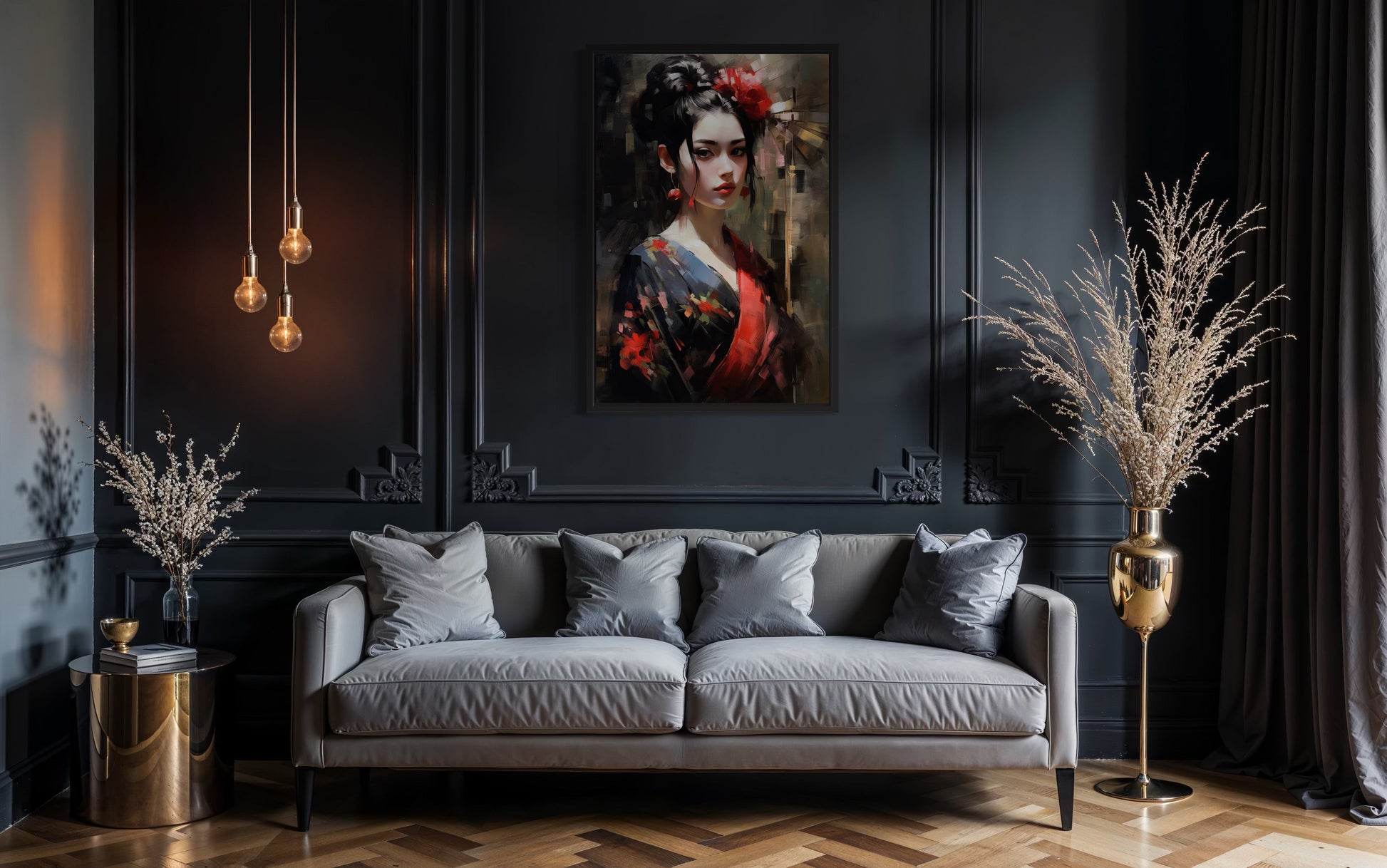 Beautiful Geisha Framed Canvas Wall Art