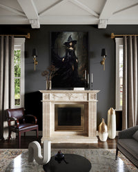 Beautiful Witch In Dark Forest Gothic Wall Decor Canvas Wall Art