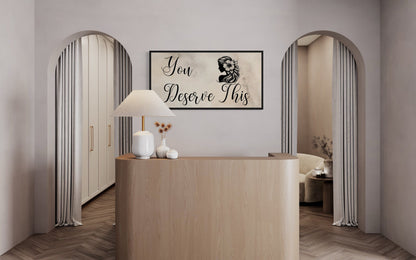 Beauty Salon Wall Art – Framed Canvas With Motivational Salon Sign | Elegant Spa Decor