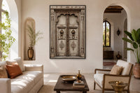 Beige Gold Indian Door Canvas Wall Art