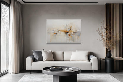 Beige Grey Brown Neutral Abstract Modern Minimalist Canvas Print