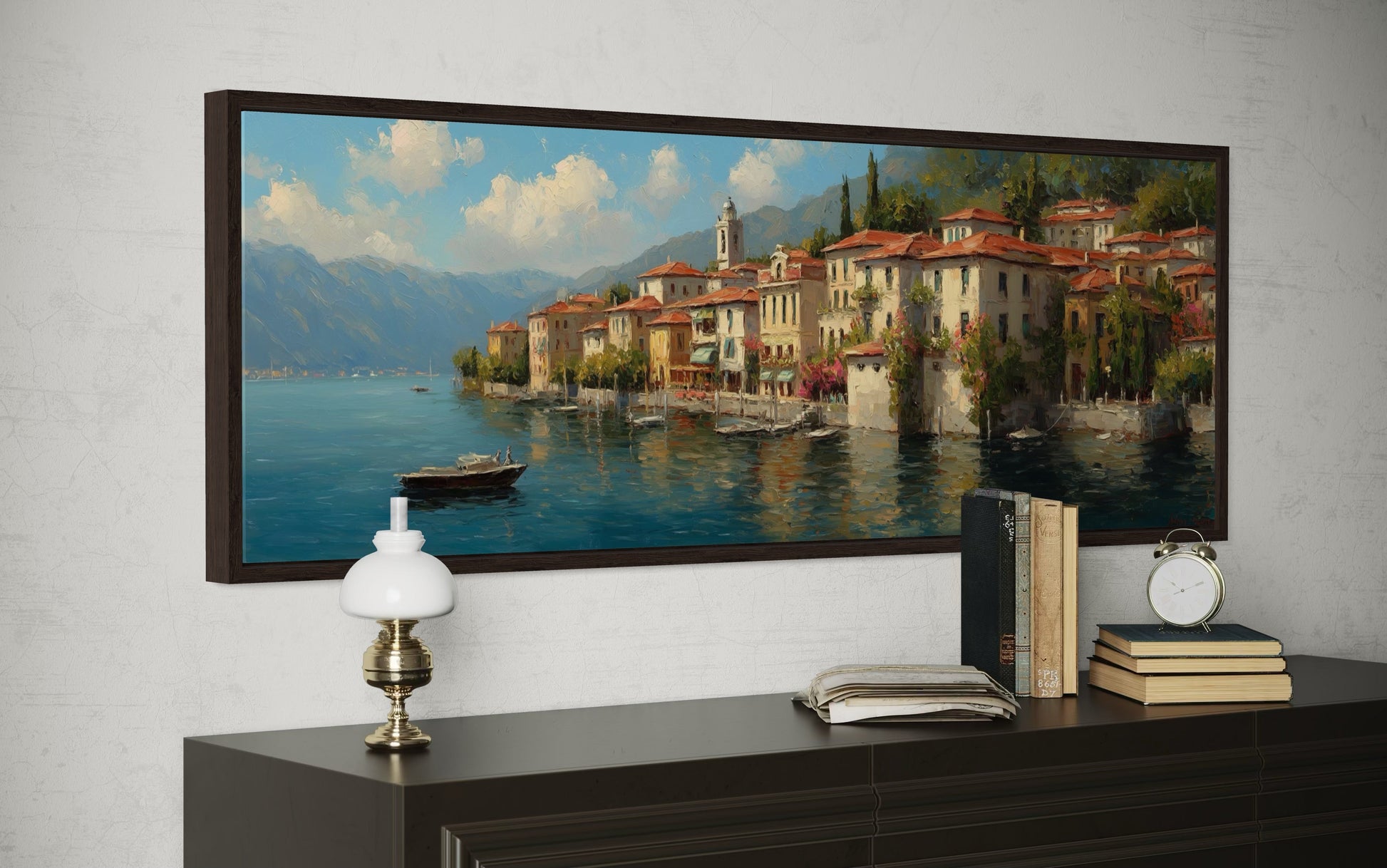 Bellagio Lake Como Framed Canvas Wall Art