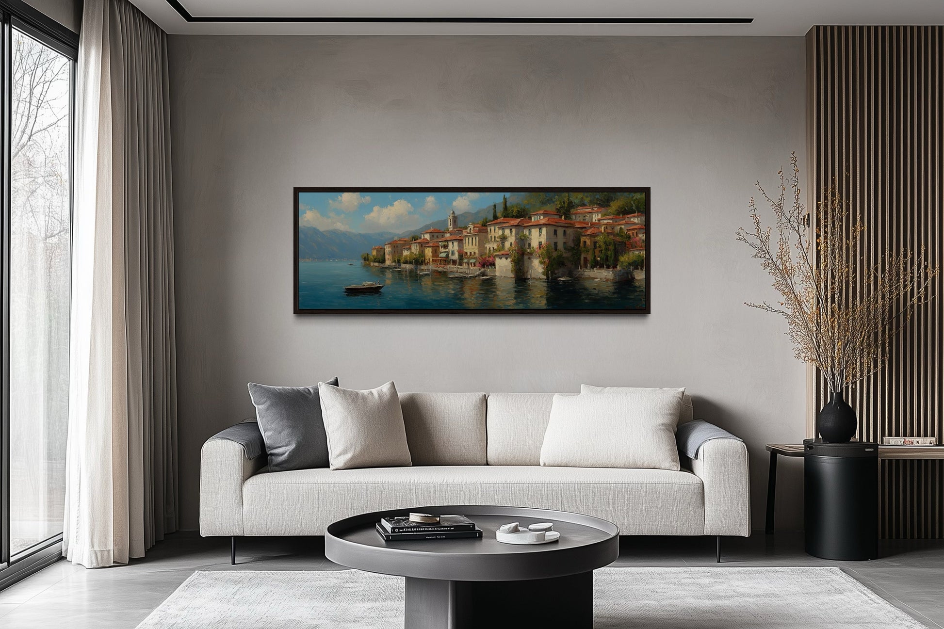 Bellagio Lake Como Framed Canvas Wall Art