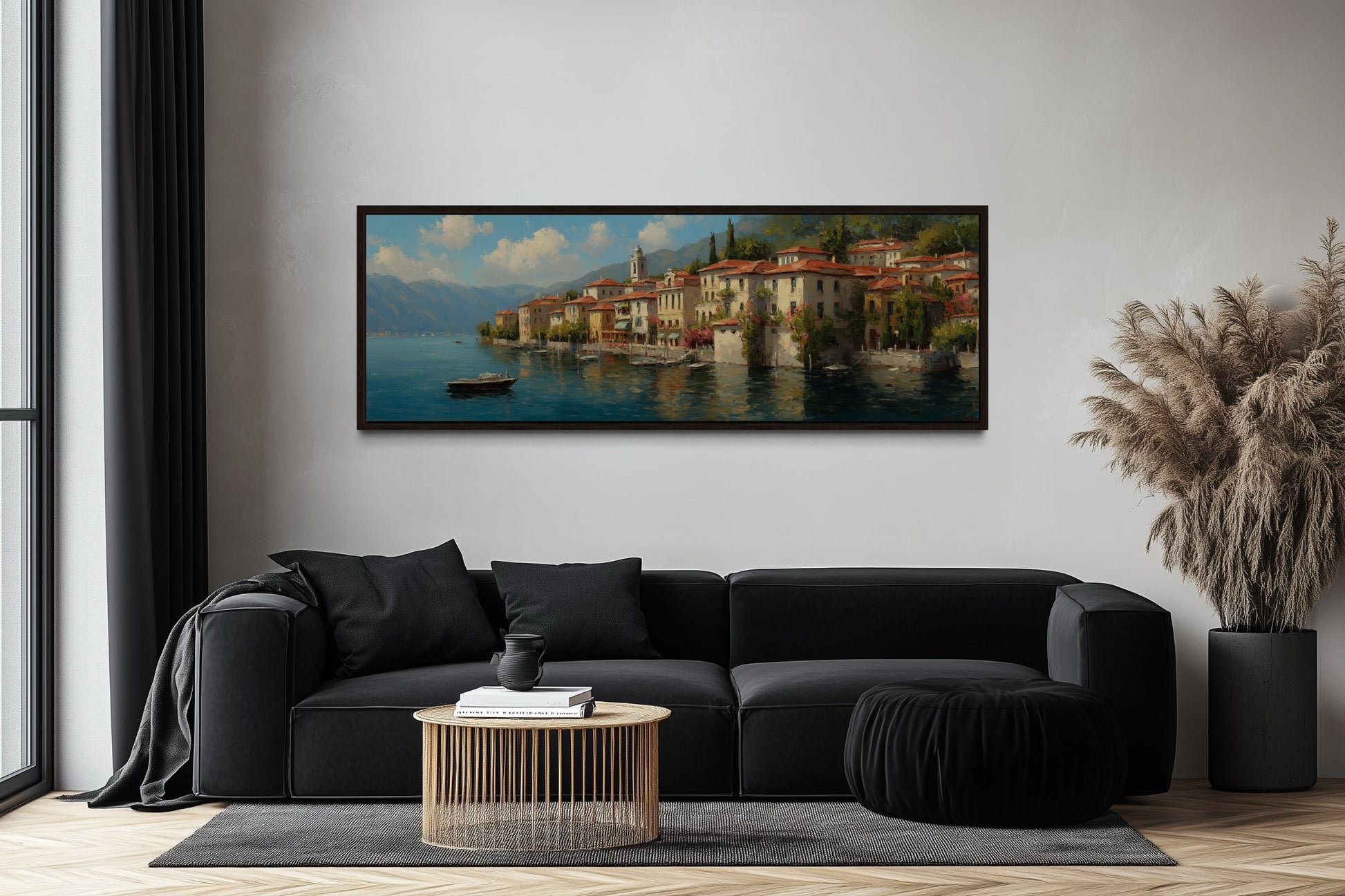 Bellagio Lake Como Framed Canvas Wall Art