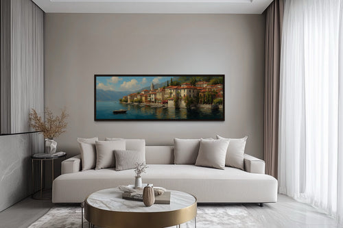 Bellagio Lake Como Framed Canvas Wall Art
