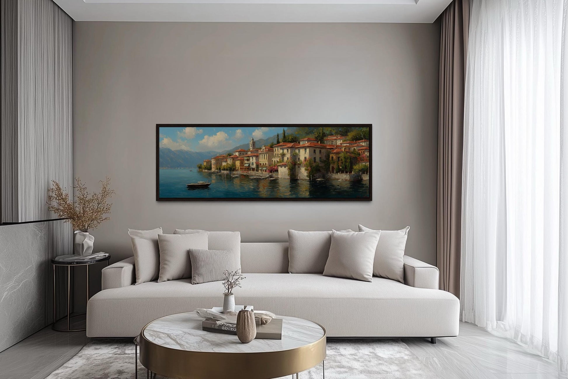 Bellagio Lake Como Long Horizontal Wall Art
