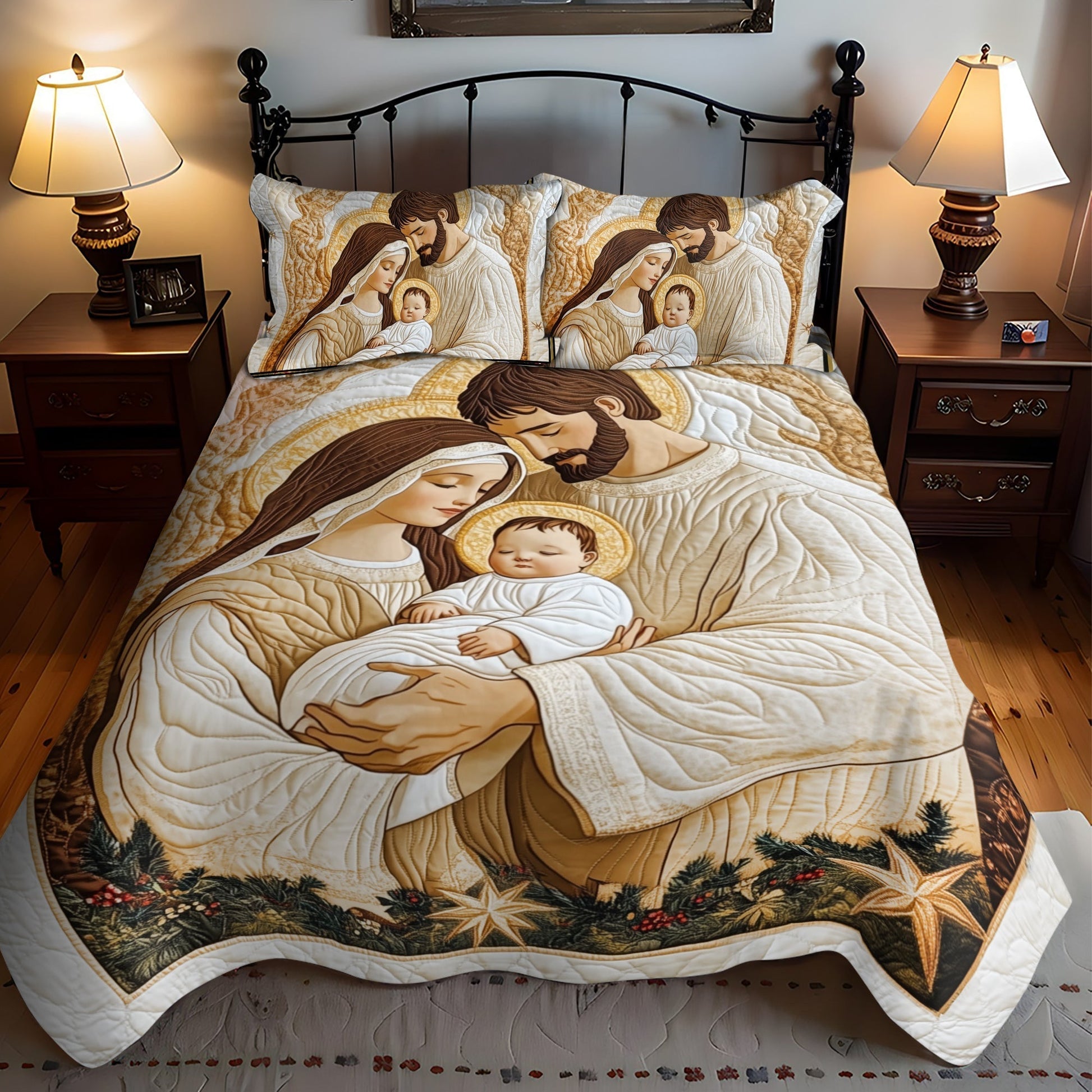 Bethlehem Blessing 3-Piece Quilted Bedding Set - Single (59" x 70")