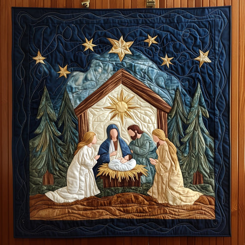 Bethlehem Night Quilted Blanket - Throw (55" x 60")