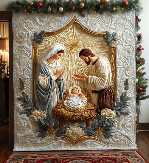 Bethlehem Peace Quilted Blanket - Throw (55" x 60")